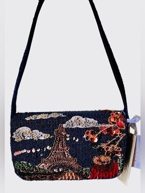 Paris Beaded Bag! Viral New Release Shoulder Bag with Eiffel Tower and Florals